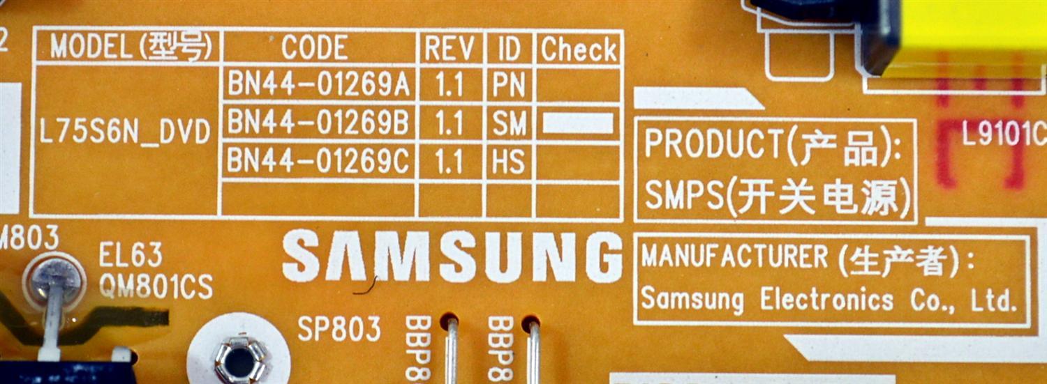 FUENTE DE PODER ORIGINAL PARA TV SAMSUNG / NUMERO DE PARTE BN44-01269B / L75S6N_DVD / BN4401269B / BN44-01269A / BN44-01269C / PANEL CY-BD070HGSV2H / CY-BD075HGSV5H / DISPLAY JE695R3HE1K / JR745R3HC5K / MODELO UN70DU7200FXZA / UN75DU7200BXZA - Imagen 3
