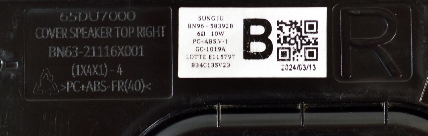 KIT DE BOCINAS ORIGINAL PARA TV SAMSUNG 2 PIEZAS / NUMERO DE PARTE BN96-58392B / BN9658392B / BN63-21113X001 / BN63-21114X001 / BN63-21115X001 / BN63-21116X001 / 65DU7000 / 6Ω / 10W / B34C13SV23 / MODELO UN70DU7200FXZA / UN70DU7200FXZA UB01 / UN70DU7000 - Imagen 3