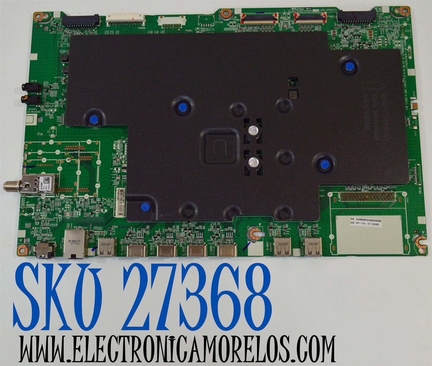 MAIN ORIGINAL PARA TV LG 4K UHD SMAR TV / NUMERO DE PARTE EBT67523303 / EAX70026304 / EAX70026304(1.0) / 67523303 / PANEL LE830AQG (LQ)(B1) / MODELO OLED83G3PUA / OLED83G3PUA.BUSYLJR