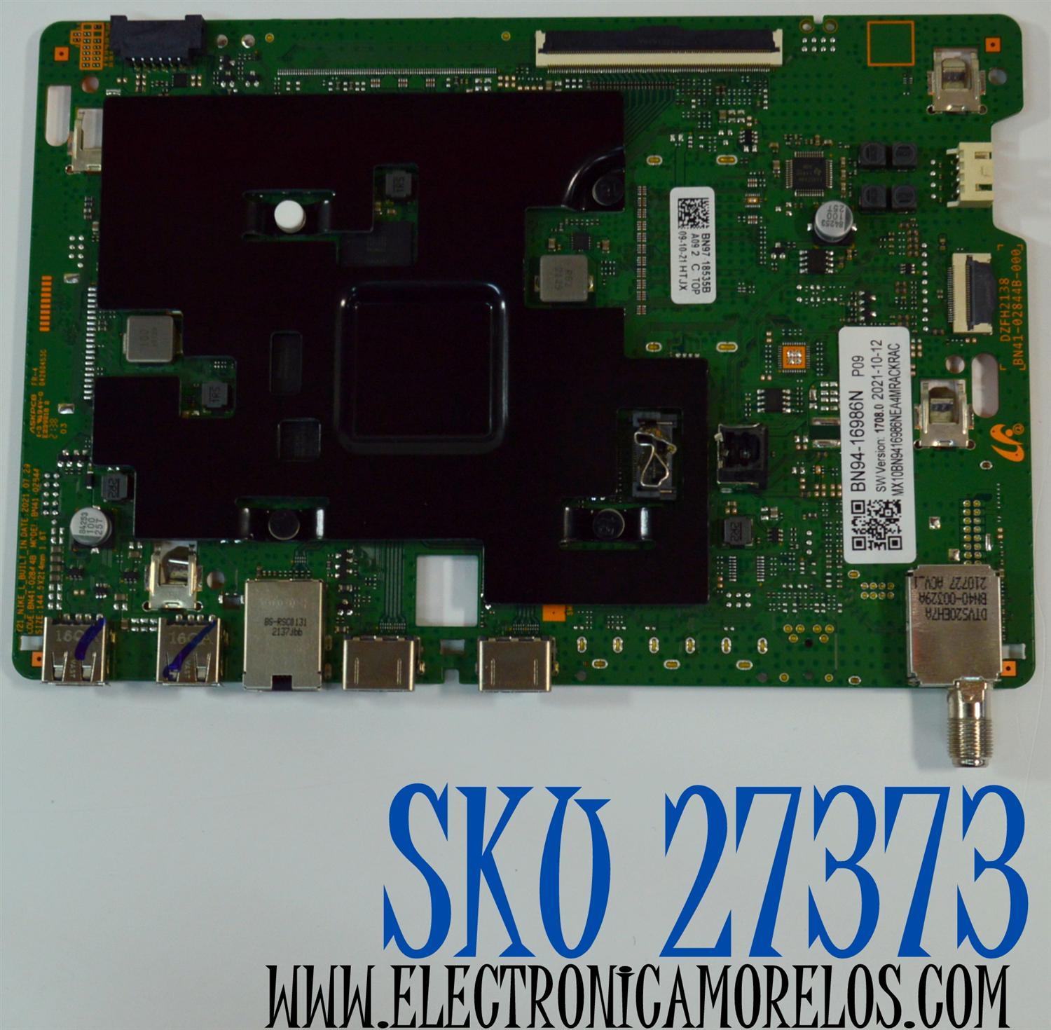 MAIN ORIGINAL PARA TV SAMSUNG 4K UHD HDR / NUMERO DE PARTE BN96-16986N / BN41-02844B / DZFH2138/ BN41-02844B-000 / BN9616986N / BN97-18535B / BN96-52843A / BN96-52583A / PANEL CY-QA085HGAV6H / DISPLAY T850QVN03.H / BN96-53882A / MODELO UN85DU7200DXZA AB01