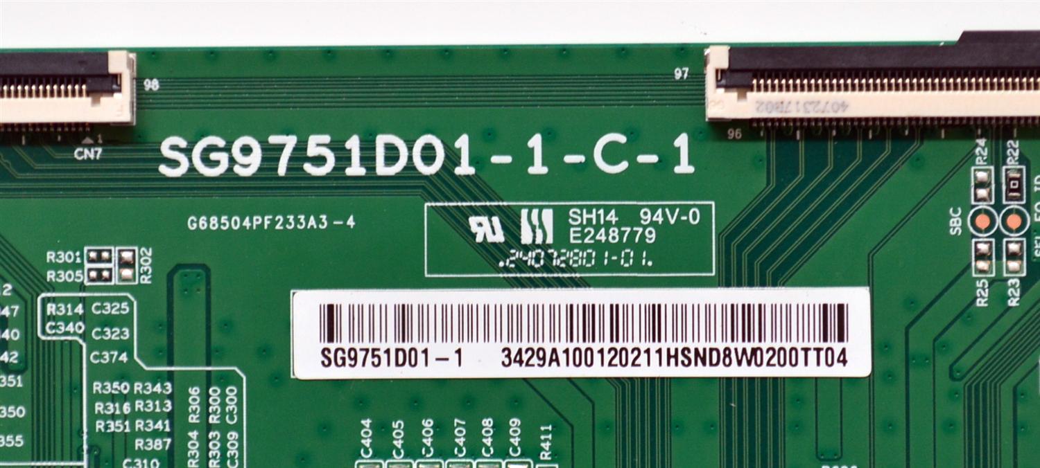 T-CON ORIGINAL PARA TV ONN / NUMERO DE PARTE 3429A10012 / SG9751D01-1-C-1 / G68504PF233A3-4 / SG9751D01-1 / 3429A100120211 / PANEL K980WDK41 / DISPLAY SG9751D01-1 VER.2.1 / BOARD SG9751D01-1-XRR-1 / SG9751D01-1-XRL-1 / MODELO 100146865 98" - Imagen 2