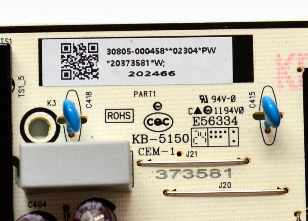 FUENTE DE PODER ORIGINAL PARA TV TCL / NUMERO DE PARTE 30805-000458 / G0101-000200 / 40-L17EW2-PWB1KG / 20373581 / PANEL LVU650NDAL / DISPLAY ST6451D06-3 VER.2.1 / MODELO 65S41BR / 65S451 - Imagen 2