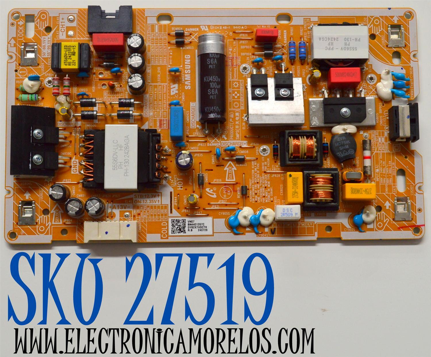 FUENTE DE PODER ORIGINAL PARA TV SAMSUNG / NUMERO DE PARTE BN44-01267C / L55S6_DVD / BN4401267C / PANEL CY-BD050HGNV2H / DISPLAY V500DJ7-QE1 / BN96-52422A / MODELO UN50DU7000FXZX GA05 / UN50DU7200DXZA / UN50DU7200DXZA DC02 / UN55DU7200BXZA / UN55DU7200BXZA WB01