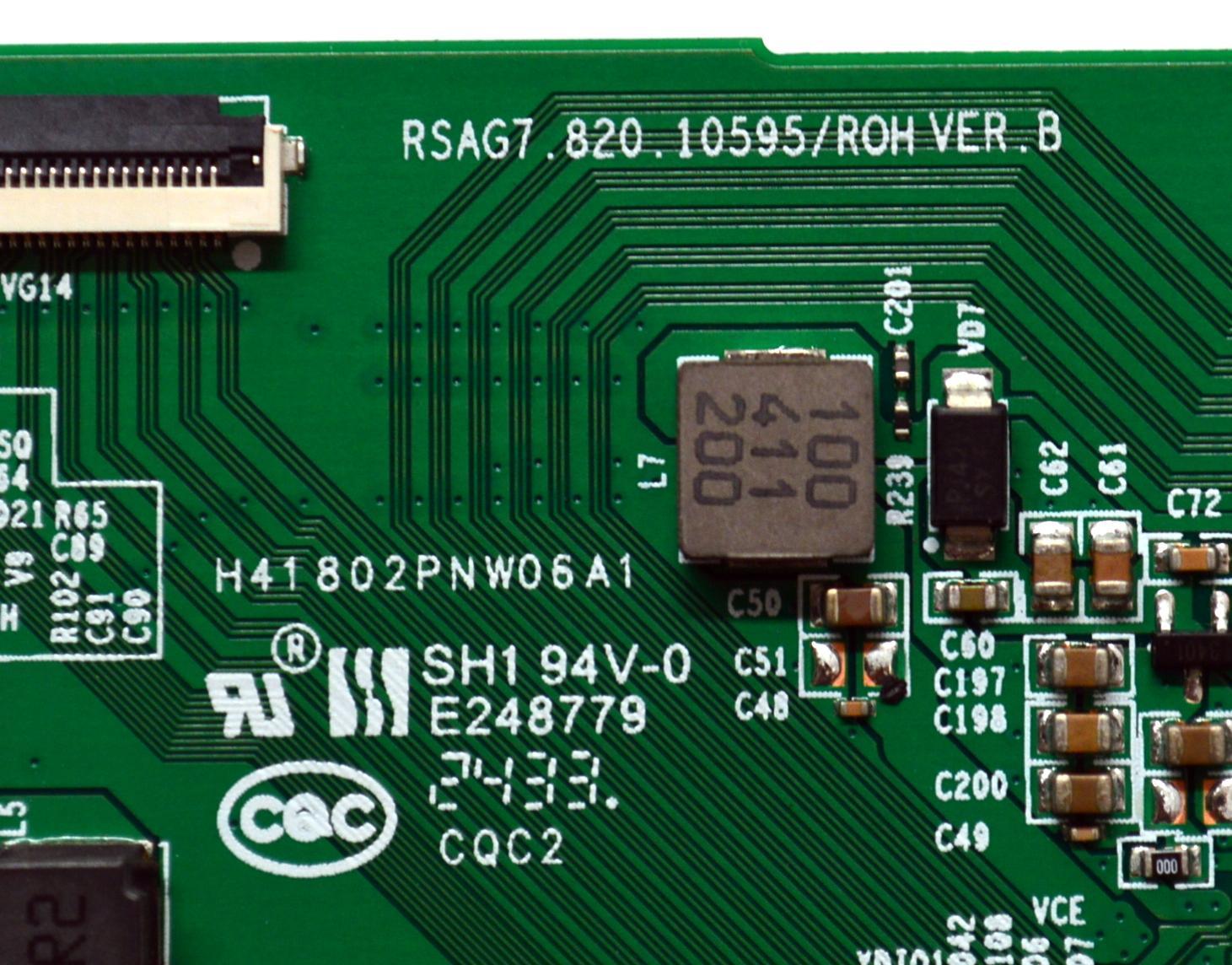 T-CON ORIGINAL PARA TV HISENSE / NUMERO DE PARTE 290692 / RSAG7.820.10595/ROH VER.B / 280750 / H41802PNW06A1 / PANEL HD425Y1U51-T0LHK5\ROH / DISPLAY T430QVN03.7 / BOARD 43T10-S0F XL BD / 43T10-S0G XR BD / MODELO 43QD65NF - Imagen 3