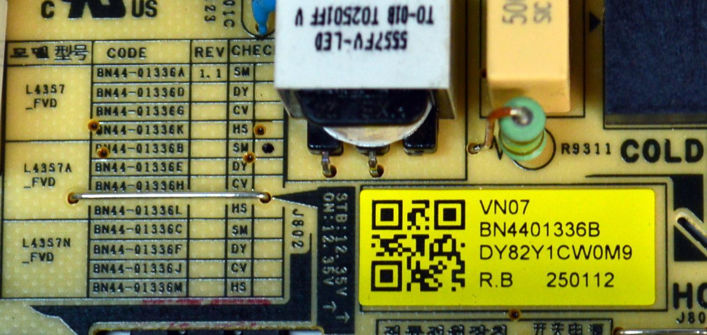 FUENTE DE PODER ORIGINAL PARA TV SAMSUNG / NUMERO DE PARTE BN44-01336B / L4357A_FVD / BN4401336B / PANEL CY-BF043HGNV3H / DISPLAY V430DJ1-Q01 4E7 / BN96-59942A / MODELO UN50U8000FDXZA DB01 / UN43U8000FBXZA DB01 / UN50U8000FBXZA DB01 - Imagen 2