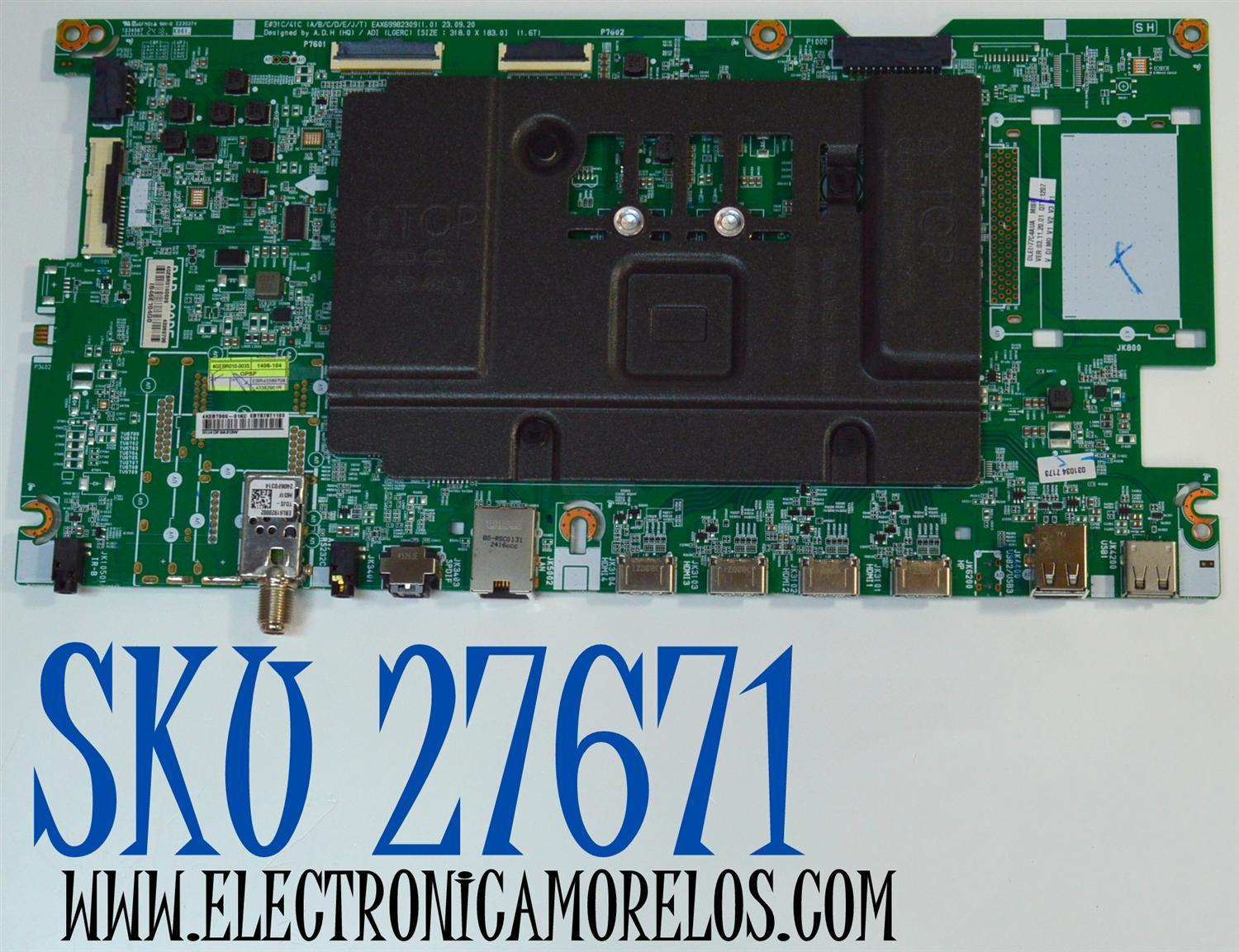 MAIN ORIGINAL PARA TV LG 4K UHD HDR SMART TV / NUMERO DE PARTE EBT67871103 / EAX69982309 / EAX69982309(1.0) / 67871103 / 43389708 / MODELO OLED77C4AUA / OLED77C4AUA.CUSQLJR