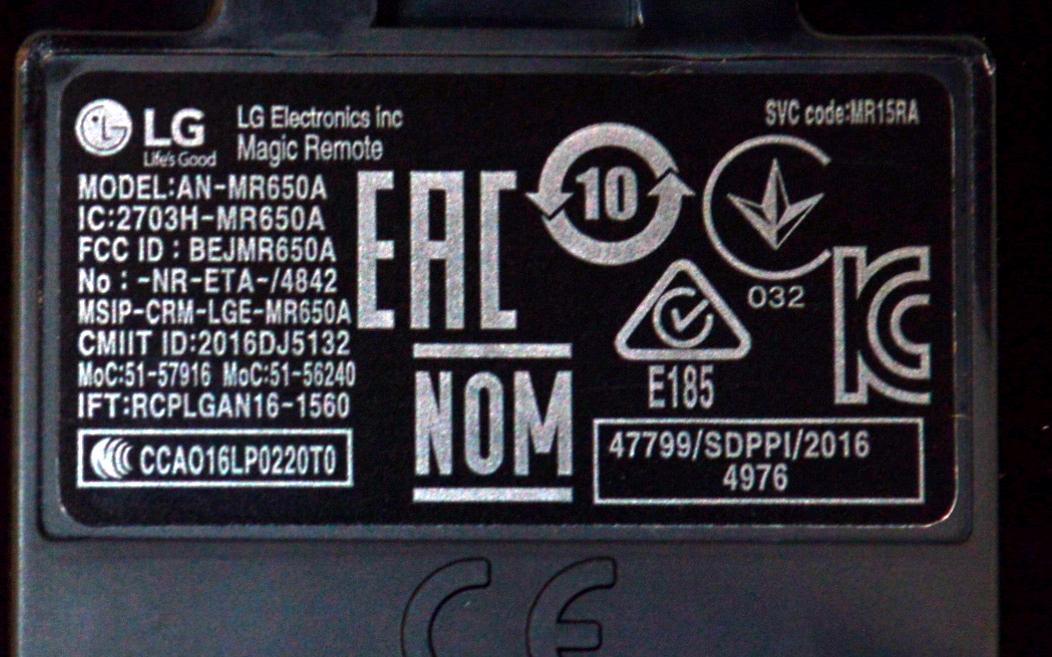 CONTROL REMOTO ORIGINAL NUEVO PARA TV Control Magic LG / CON COMANDO DE VOZ / NUMERO DE PARTE AN-MR650A / 2703H-MR650A / BEJMR650A / MR650A / AGF78700101 / MODELO  75SJ8570-UB / 65UJ7700-UA / 65SJ850A-UC / OLED65B7A-U / OLED65B7P-U / 55SJ8500-UB  - Imagen 3