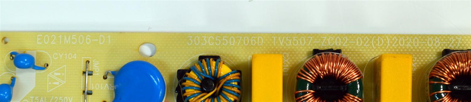 FUENTE DE PODER PARA TV ROKU SELECT SERIES / NUMERO DE PARTE 514C5507M14 / TV5507-ZC02-02 / TV5507-ZC02-02(D) / 303C550706D / E021M506-D1 / M14/1590-03775 / 2010121764 / DISPLAY ST5461D18-2 VER.2.1 / BOARD CSU05-XR-1 / CSU05-XL-1 / MODELO 55R4A5X - Imagen 3