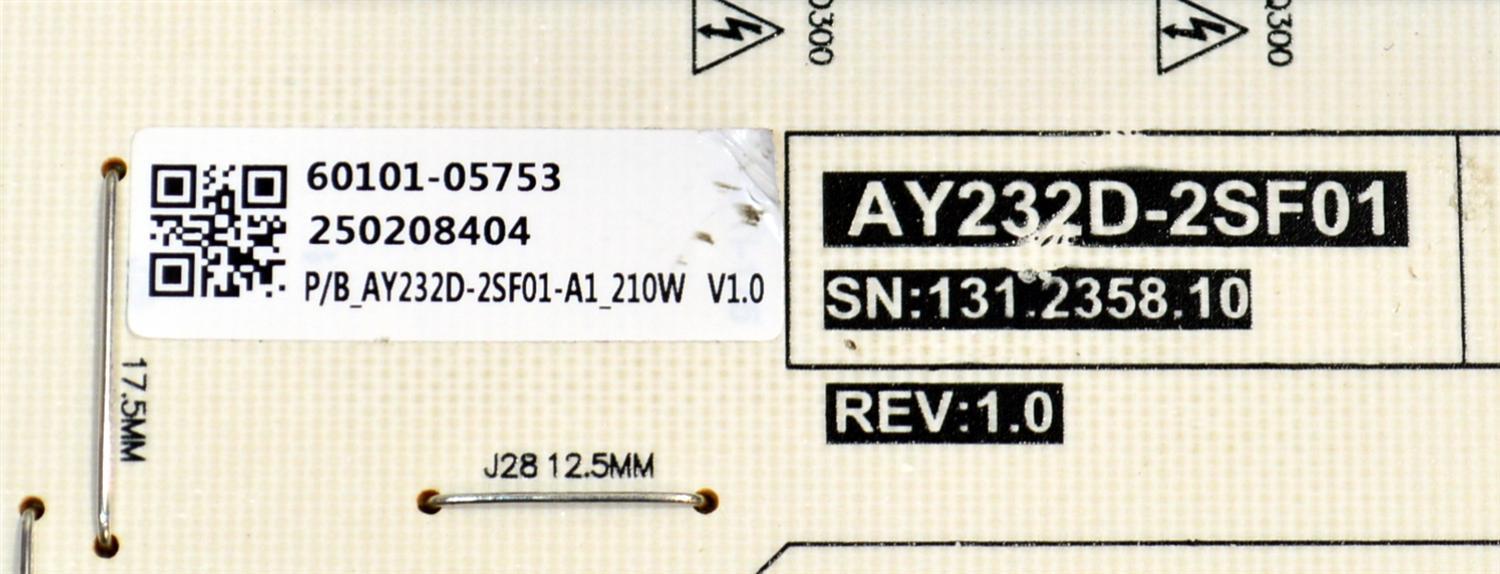 FUENTE DE PODER ORIGINAL PARA TV LG / NUMERO DE PARTE 60101-05753 / AY232D-2SF01 / AY232D-2SF01-A1_210W V1.0 / 250208404 / PANEL BOEB750WQ19F9F / DISPLAY HV750QUB-F9F / MODELO 75UA7500ZUA / 75UA7500ZUA.CUSFBH - Imagen 2