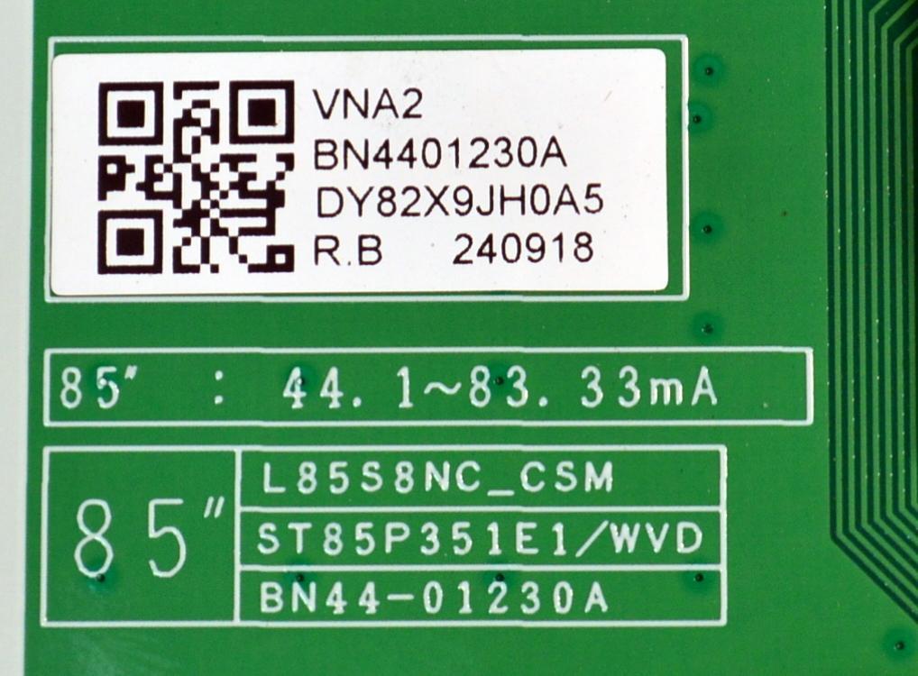 LED DRIVER ORIGINAL PARA TV SAMSUNG / NUMERO DE PARTE BN44-01230A / L85S8NC_CSM / ST85P351E1 / WVD / BN4401230A / PANEL CY-TD085FKAV2H / DISPLAY T850QVN04.4 / BN96-58274A / MODELO QN85Q80DDFXZA - Imagen 3