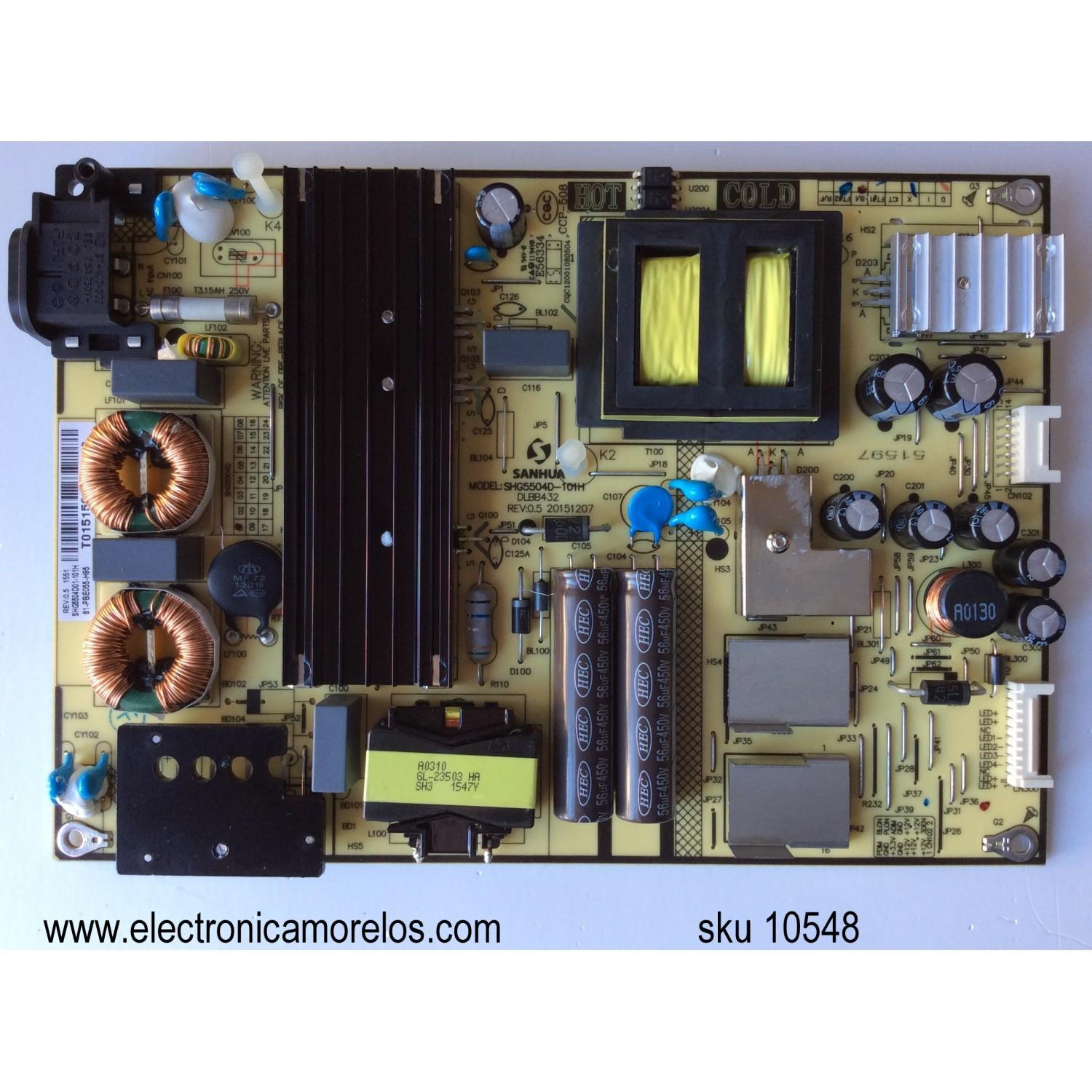 KIT DE 10 PIEZAS / FUENTE DE PODER ORIGINAL PARA TV TCL / NUMERO DE PARTE 81-PBE055-H95 / SHG5504D01-101H / SHG5504D-101H / MODELOS 55US57 / 55US5800 / 55US57TGAA / 55US5800TAAA / 55US5800TCAA / 55US5800TDAA / 55US5800TNAA