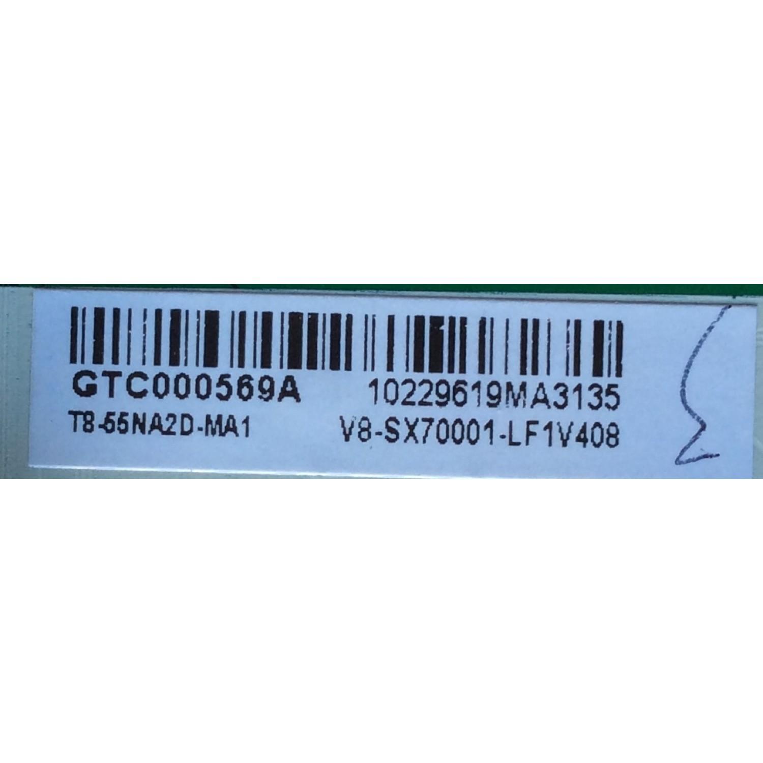 KIT DE 10 PIEZAS / MAIN ORIGINAL PARA TV TCL / NUMERO DE PARTE T8-55NA2D-MA1 / GTC000569A / V8-SX70001-LF1V408 / 40-SX7KNA-MAG4HG / TC2-N1003 / PANEL LVU550CS0TE1 / MODELO 55US57TGAA / 55US5800TNAA / 55US5800 55US5800TAAA / 55US5800TDAA - Imagen 2