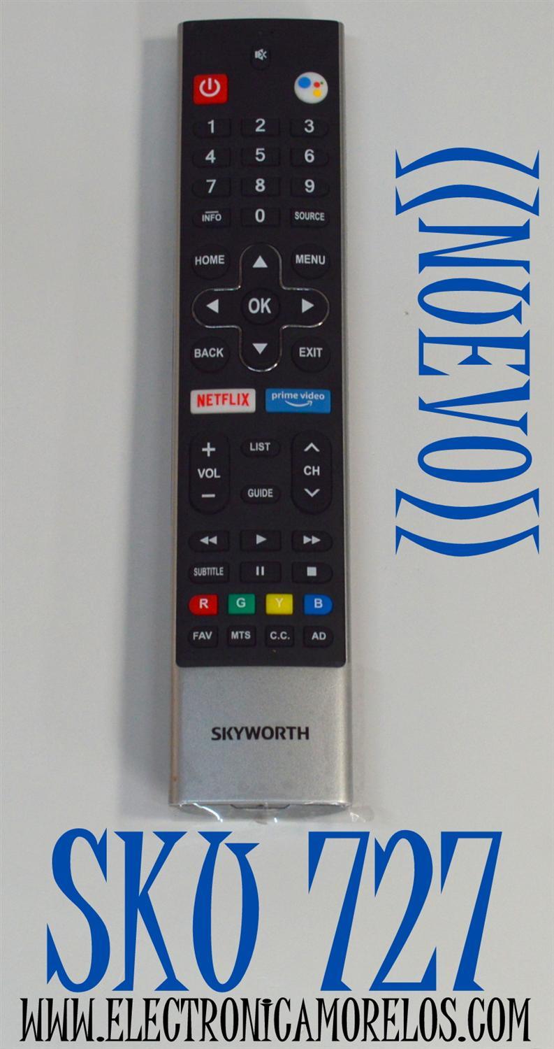 CONTROL REMOTO ORIGINAL NUEVO PARA TV SKYWORTH / CON COMANDO DE VOZ / NUMERO DE PARTE HS-7720 / 23165-HS7720 / 2ANM3HS7720 / N030107-001119-001 / HOF21H170GPD11 / HOF-46J 1.2 / MODELO 75UD6200 / 65UC6200 / 55UC6200 / 50UC6200