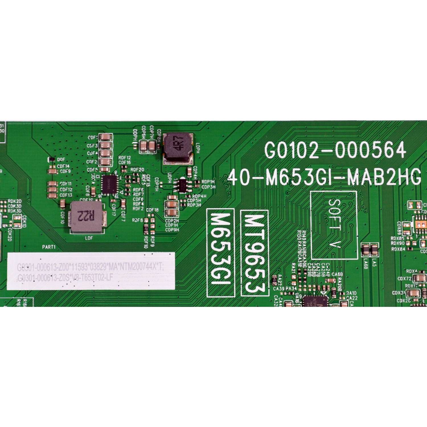 MAIN ORIGINAL PARA TV TCL 4K UHD HDR GOOGLE TV / NUMERO DE PARTE G0301-000613 / G0102-000564 / 40-M653GI-MAB2HG / MT9653 / M653GI / V8-T653T02-LF / G0301-000613-Z00 / G0301-000613-Z0S / PANEL LVU550NDAL / DISPLAY ST5461D20-9 V2.1 / MODELO 55Q77K / 55QM61K - Imagen 3