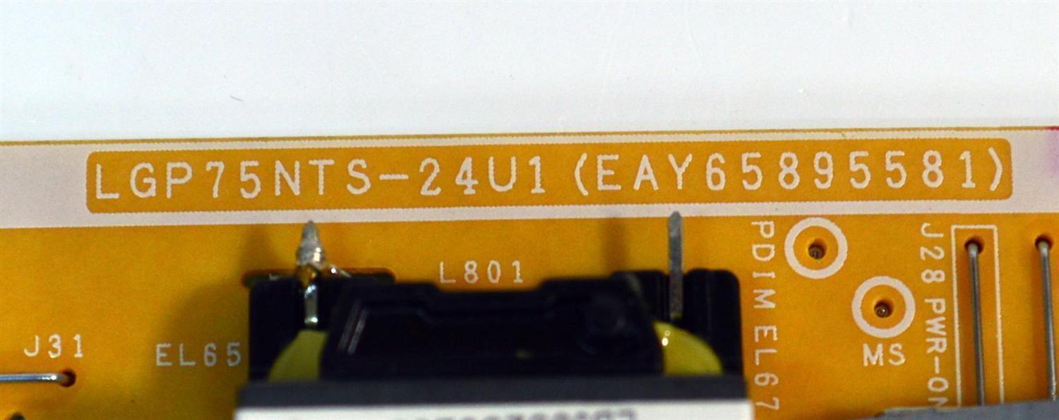 FUENTE DE PODER ORIGINAL PARA TV LG / NUMERO DE PARTE EAY65895581 / LGP75NTS-24U1 / ST75P211A1/WHE / ML41A050983A / 65895581 / PANEL NC750TQG-ABKHG / DISPLAY HV750QUB-F9E / MODELO 75UT7000PUA.BUSFLKR / 75UA7100AUB.BUSFLKR - Imagen 2