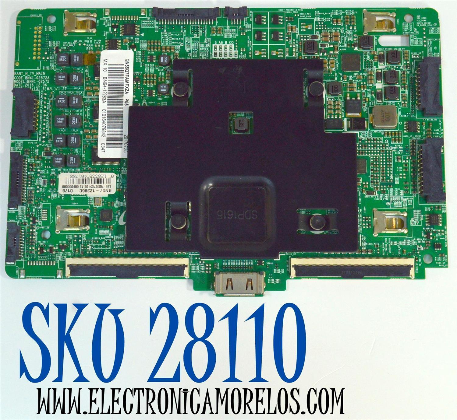 MAIN ORIGINAL PARA TV SAMSUNG 4K UHD HDR SMART TV / NUMERO DE PARTE BN94-12283A / BN41-02572A / BN41-02572 / BN9412283A / BN97-12396C / PANEL CY-QM055FLAV2H / DISPLAY T550QVR10.0 / SUSTITUTAS BN94-12660J / BN94-11488D / MODELO QN557FAMFXZA AA01