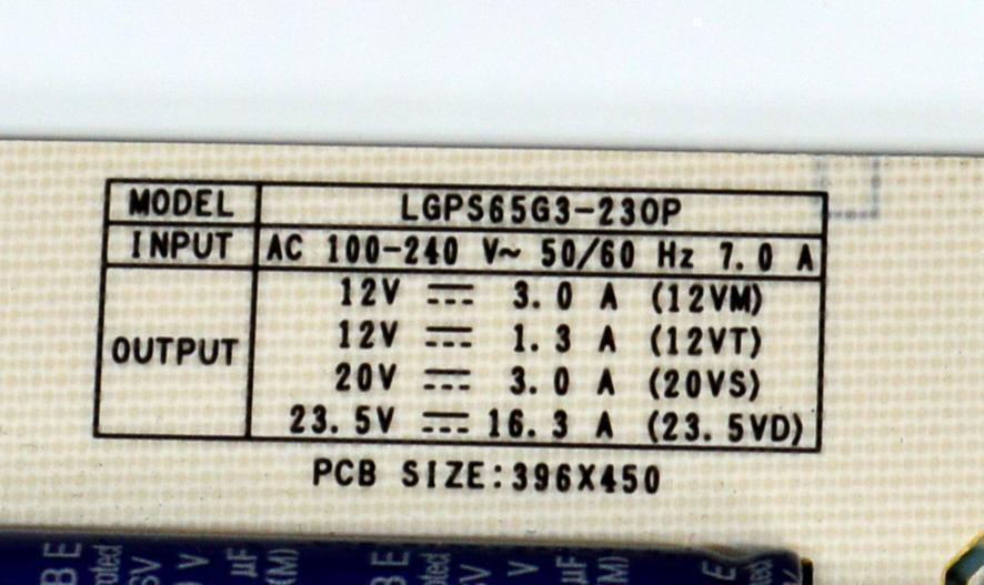 FUENTE DE PODER ORIGINAL PARA TV LG / NUMERO DE PARTE 38168421 / EAX69975004 / EAX69975004(1.0) / LGPS65G3-230P / MODELO OLED65G3PUA - Imagen 4