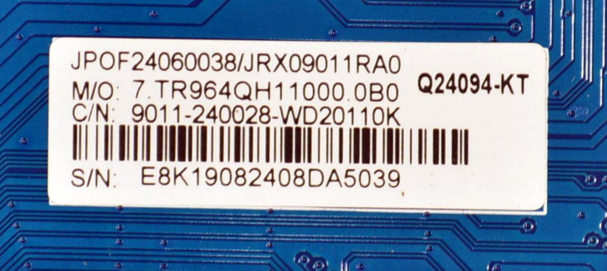 MAIN ORIGINAL PARA TV ONN ROKU 4K UHD HDR / NUMERO DE PARTE 9011-240028-WD20110K / CVR964_QH / 7.TR964QH11000.0B0 / Q24094-KT / JRX09011RA0 / 2483102310 / PANEL K500WDGF / DISPLAY ST4951D02-1 VER.2.1 / MODELO 100012585 50" - Imagen 3