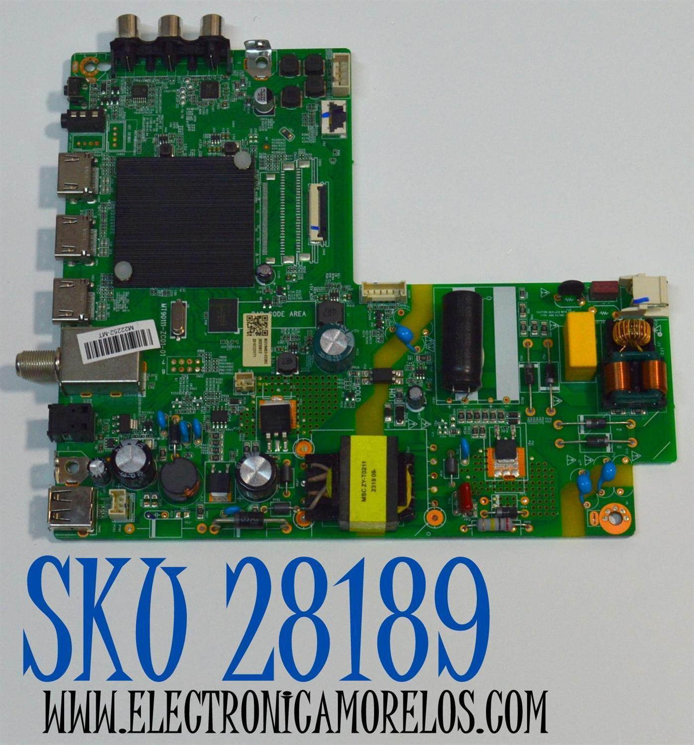 MAIN FUENTE COMBO ORIGINAL PARA TV ONN ROKU HD / NUMERO DE PARTE 515C90111M31 / MT90111-ZC01-01 / M31/9453-03392 / 2010123171 / M22252-MT / DISPLAY ST3151A07-2 VER.2.7 / MODELO 100012589 32"