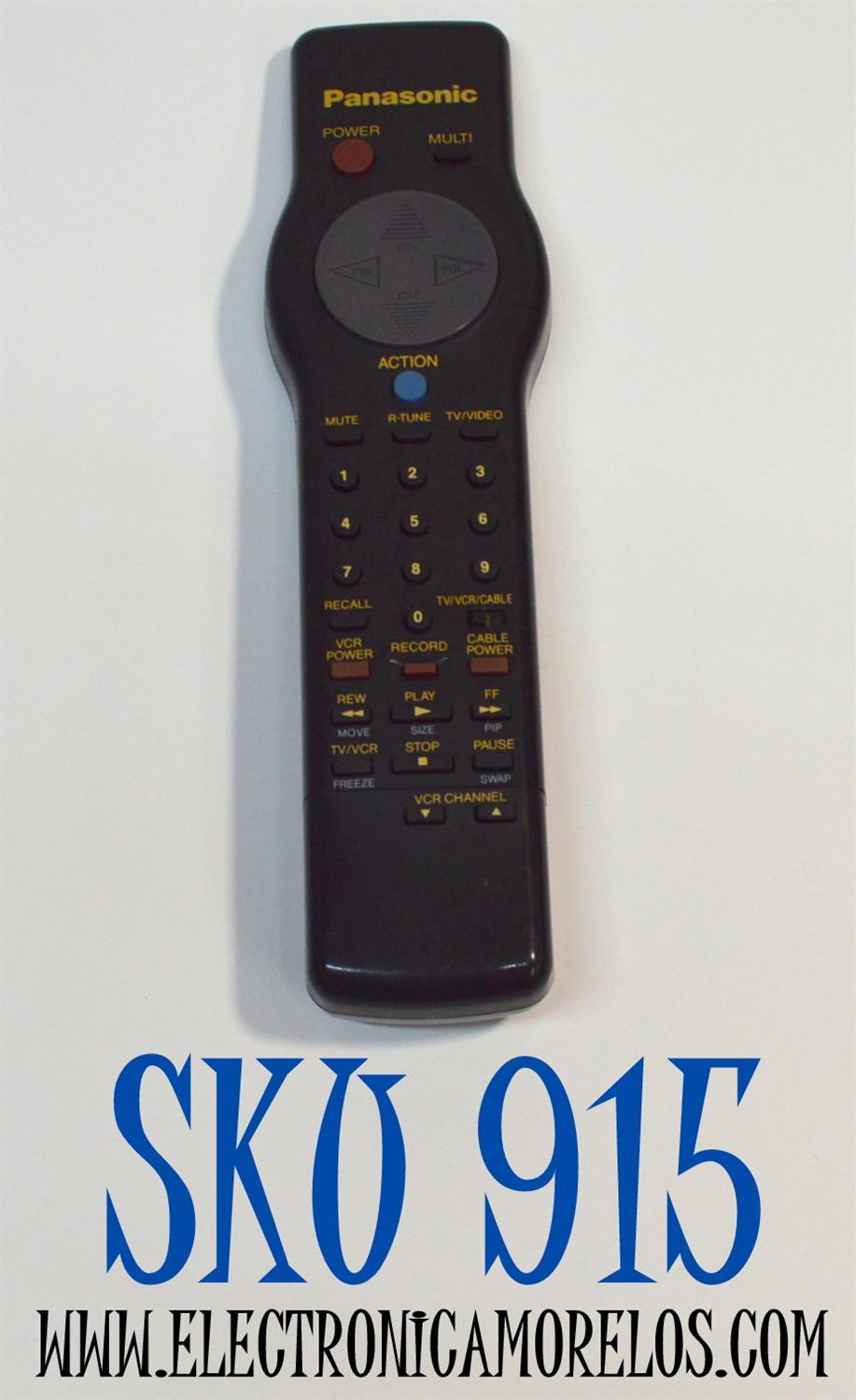 CONTROL REMOTO ORIGINAL PANASONIC PARA TV/VCR/CABLE / NUMERO DE PARTE EUR501220 / UR50EC1098 / EUR501200 / MODELO CT-27SF21 / CT-31S61