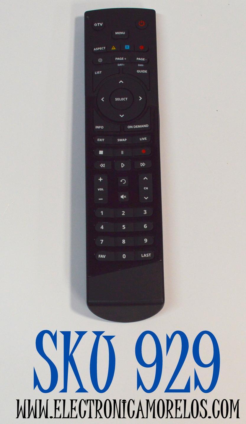 CONTROL REMOTO ORIGINAL PARA DVR COMPATIBLE CON LOS DECODIFICADORES DE CABLE ALTICE / OPTIMUM / CABLEVISION / NUMERO DE PARTE T4HU1701 / T4HU1701/46K / SF426 / URC-2464B00 / URC-2464BC0-R / T4HIU2101/47K / T4HU1616/47K