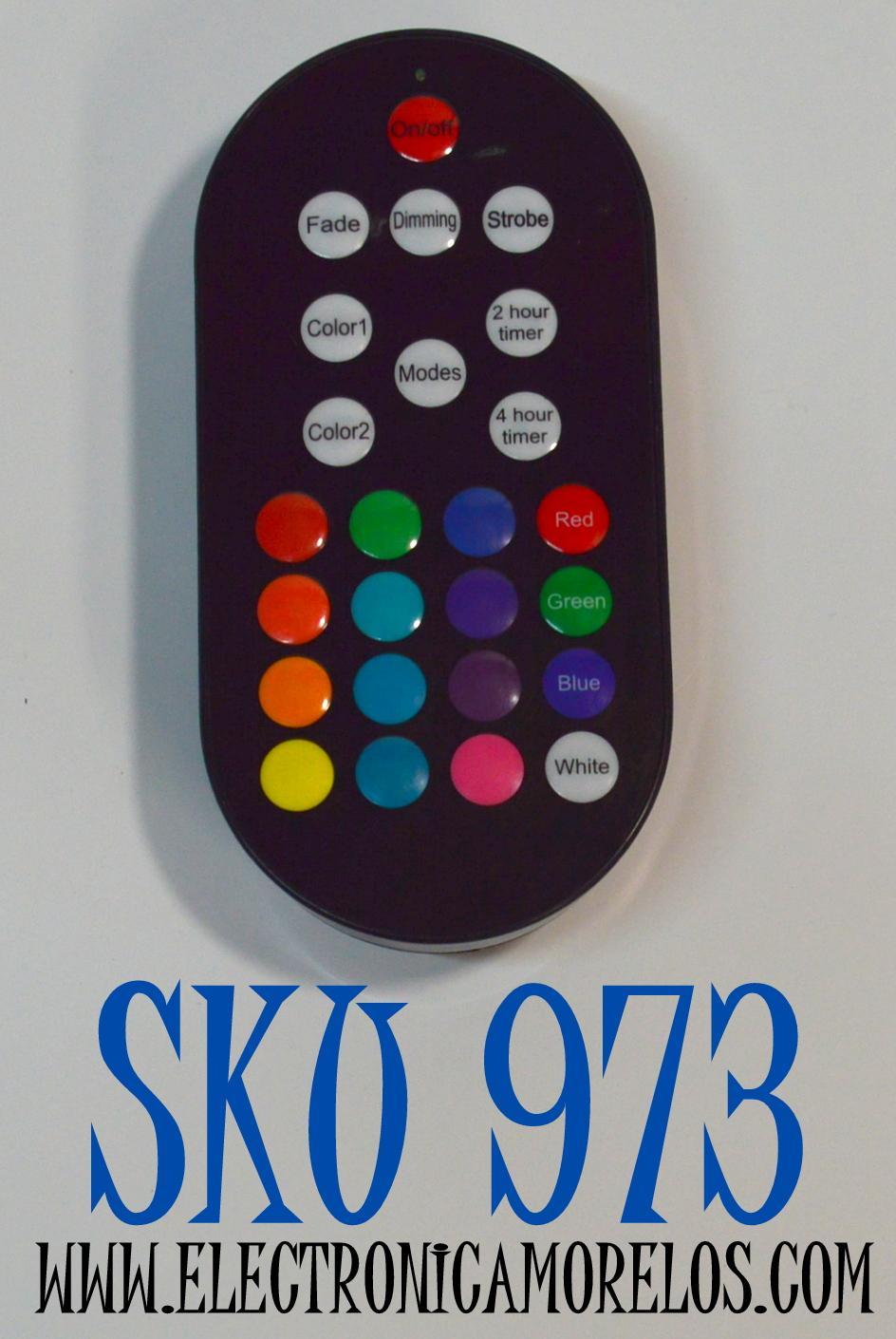 CONTROL REMOTO PARA USARSE CON LAS LUCES DE CAFE Y  LUCES DE PAISAJE ENBRIGHTEN SEASONS / PERMITE SELESCCIONAR COLORES SOLIDOS INDIVIDUALES / NUMERO DE PARTE RGB24 / RGB12 / RGB18 / RGB2T / Q0BRGBXYZA / 39112 / 37790/ 37791/ 41012 / 41015 / 41014 / 41366