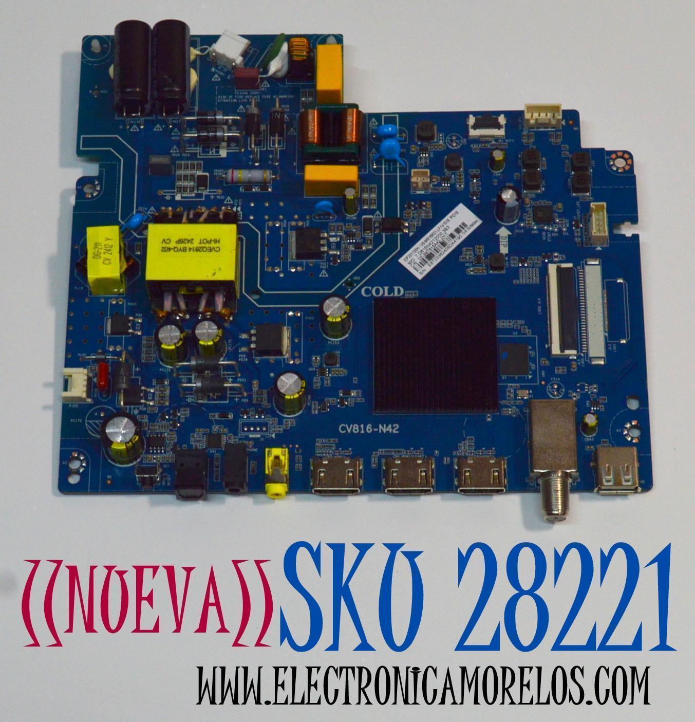 MAIN FUENTE COMBO ORIGINAL NUEVA PARA TV WESTINGHOUSE / PHILIPS / FULL HD ROKU TV / NUMERO DE PARTE 02-3MT816A42-J01T / CV816-N42 / 7.D816N4212000.3B3 / V8-MR16K01-LF1V1516 / MODELO WR43EX2300 / 43PFL4775/F7 / 43PFL4775/F7A CC2