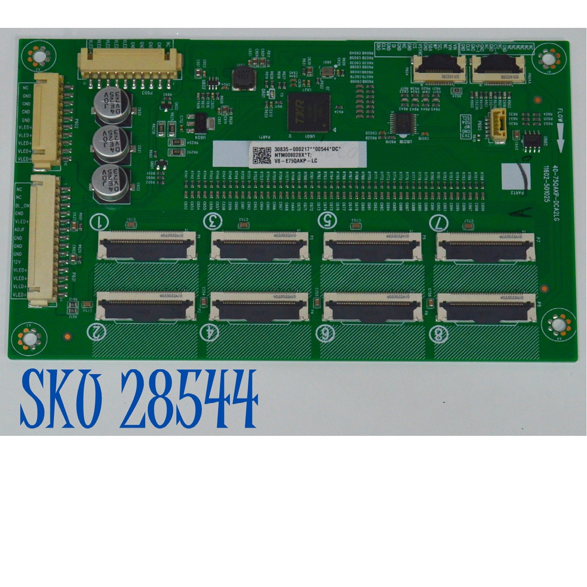 LED DRIVER ORIGINAL PARA TV TCL / NUMERO DE PARTE 30835-000217 / 40-75QAKP-DCA2LG / 11602-501025 / V8-E75QAKP-LC / PANEL LVU750NDHL / MODELO 75QM851G