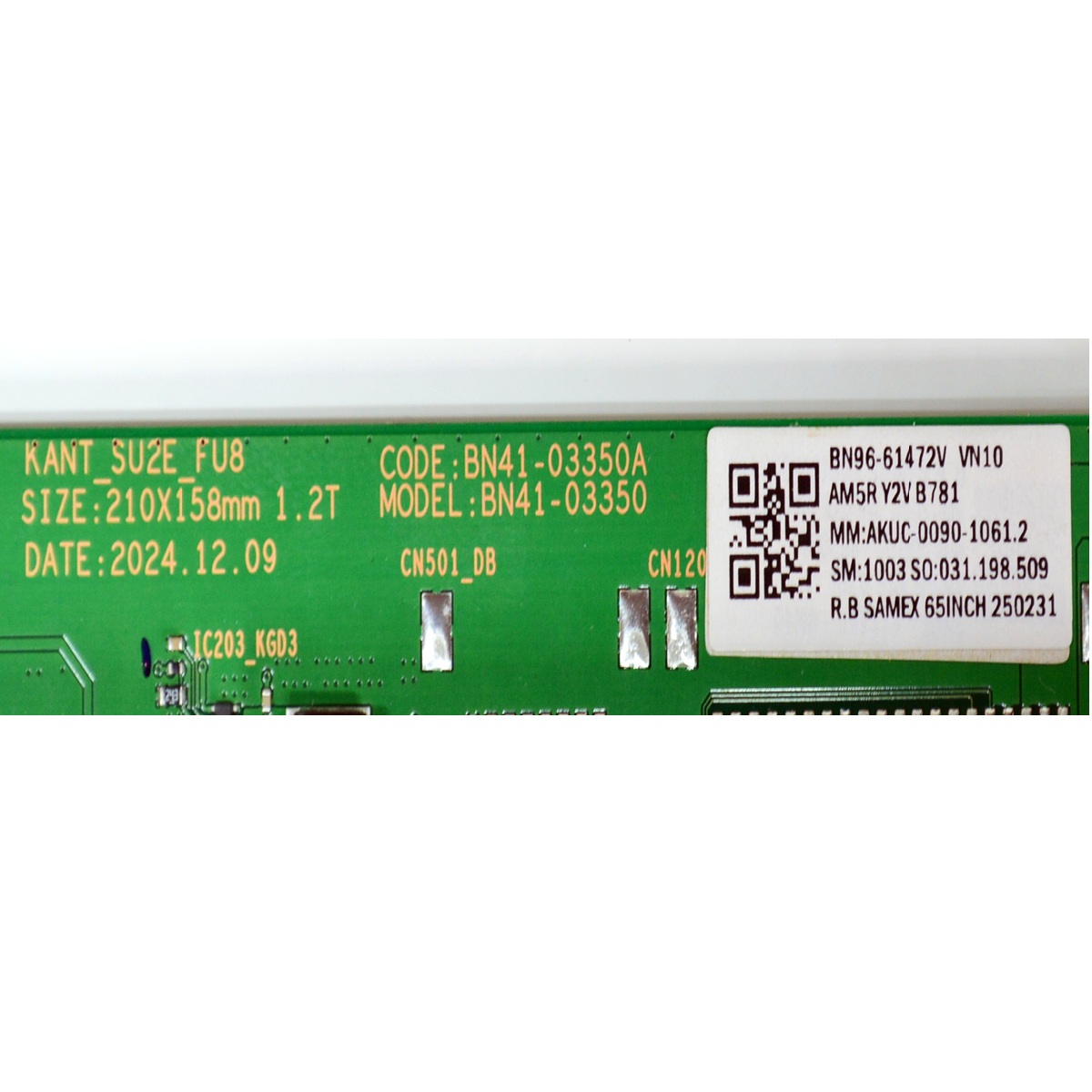 MAIN ORIGINAL PARA TV SAMSUNG 4K UHD HDR SMART TV / NUMERO DE PARTE BN96-61472V / BN41-03350A / BN41-03350 / KANT_SU2E_FU8 / BN96-61145X / BN9661472V / PANEL CY-BF050HGNV3H / DISPLAY V500DJ7-QE1 / BN96-59506A / MODELO UN50U8000FBXZA / UN50U8000FBXZA DB01 - Imagen 2