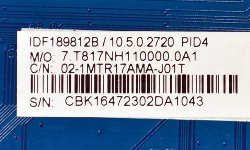 MAIN ORIGINAL PARA TV DAEWOO 4K UHD HDR ROKU TV / NUMERO DE PARTE 02-1MTR17AMA-J01T / CV817-NH / 7.T817NH11000.0A1 / IDF189812B / MODELO DAW70UR - Imagen 2