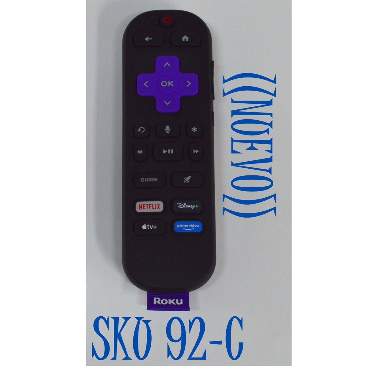 CONTROL REMOTO ORIGINAL NUEVO PARA TV ROKU / CON COMANDO DE VOZ / NUMERO DE PARTE 3026000133 / RC-BR2 / TC2-R1052 / 5959A-R1050 / 5006F5CA19F / RF611A-T5-03 / RCFA5 / 3226001114 / INCLUYE BATERIAS