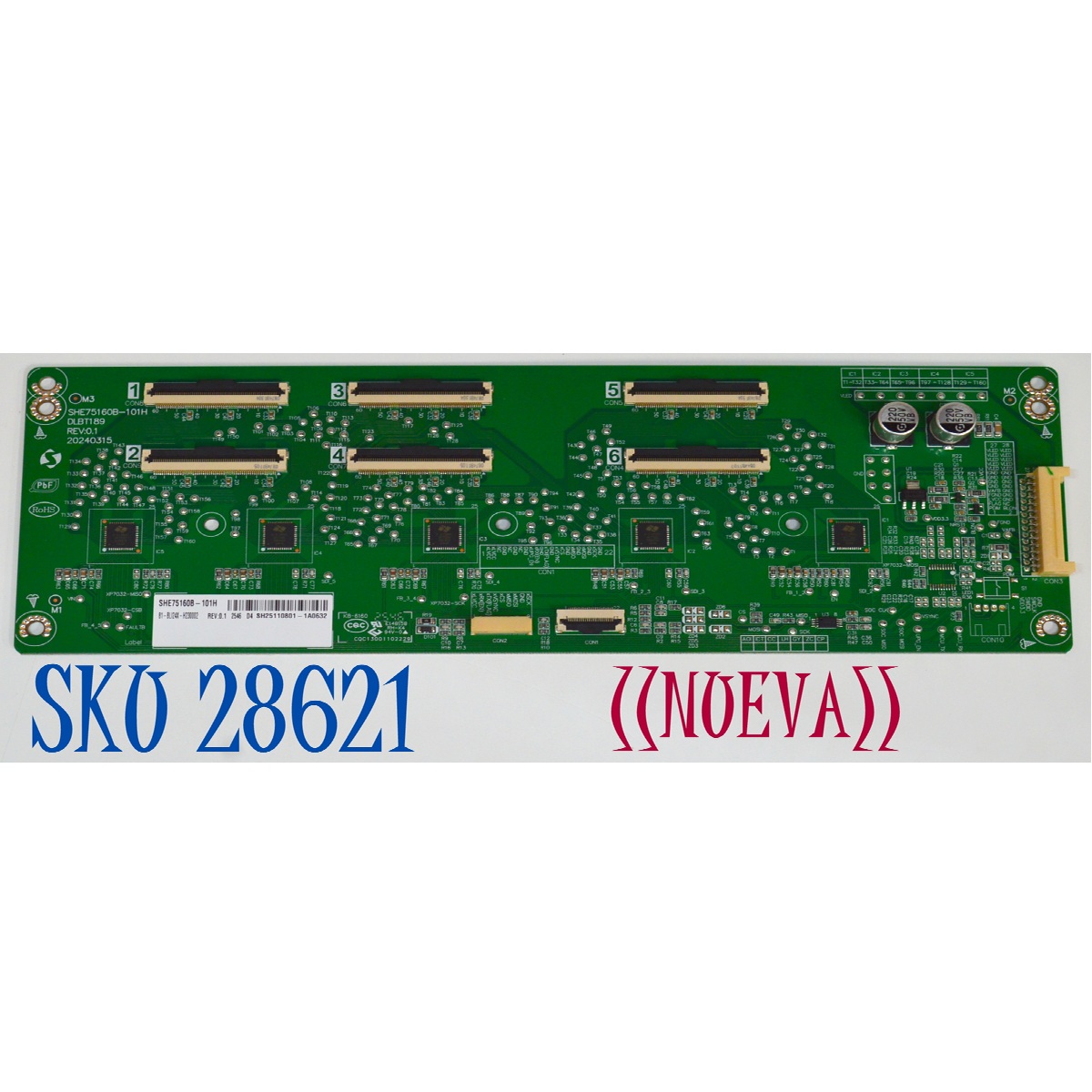 LED DRIVER ORIGINAL NUEVA PARA TV ROKU / NUMERO DE PARTE 81-BLI24X-H230002 / SHE75160B-101H / DLBT189 / CQC13001102229 / MODELO 75R6CX