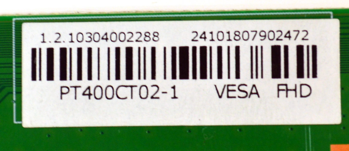 T-CON ORIGINAL PARA TV EVL / NUMERO DE PARTE PT400CT02-1 / 24101807902472 / DCBHM-C168A_06 / 1.2.10304002288 / PANEL PT400CT02-1 / DISPLAY PT400CT02-1 VER.1.0 / MODELO 40EVLSM - Imagen 3