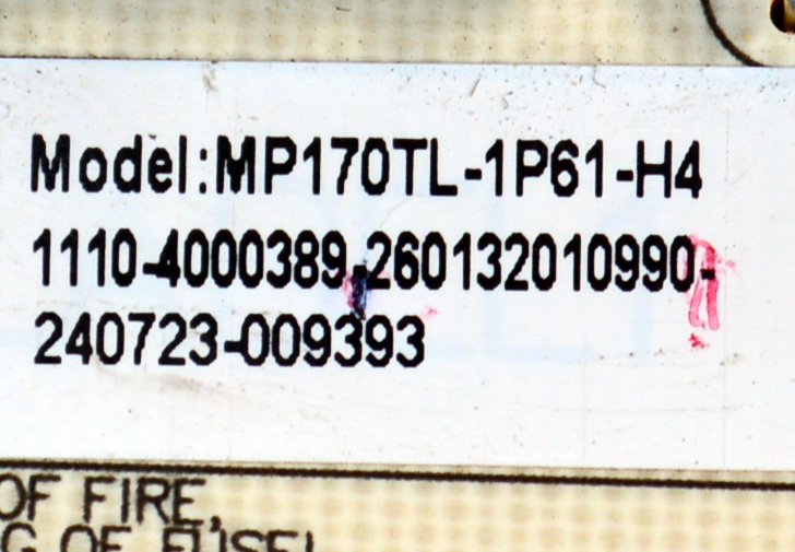 FUENTE DE PODER ORIGINAL PARA TV WESTINGHOUSE / NUMERO DE PARTE 26132010990 / MP170TL-1P61-H4 / MP170TL-1P61 / 1110-4000389 / 240723-009393 / DISPLAY PT650GT01-2 / MODELO WR65UT4212 - Imagen 2