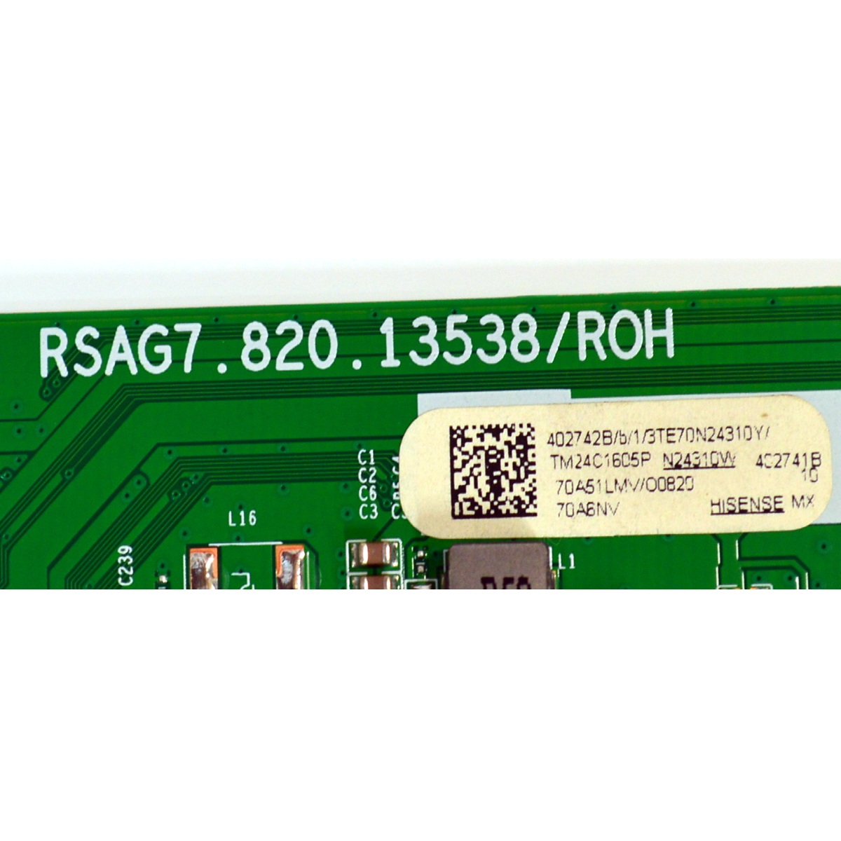 MAIN ORIGINAL PARA TV HISENSE 4K UHD HDR VIDAA / NUMERO DE PARTE 402742 / RSAG7.820.13538/ROH / 402741 / 70A51LMV/00820 / N24310W / PANEL HD700H1U41-T0B1 / DISPLAY JE695R3HD2L / MODELO 70A6NV / 70A6NV 70A51LMV - Imagen 2