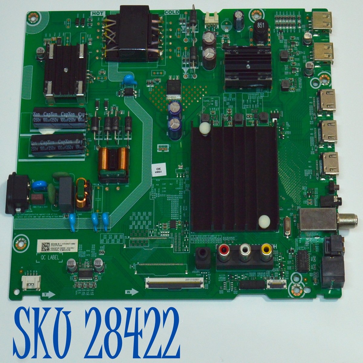 MAIN FUENTE COMBO ORIGINAL PARA TV HISENSE 4K UHD HDR VIDAA / NUMERO DE PARTE 303308 / RSA7.820.10908/ROH / 295995 / 43A53FUV/0009 / N23094H / PANEL HD425YU51-T0L6 / DISPLAY T430QVN03.7 / MODELO 43A7GV / 43A7GV 43A53FUV