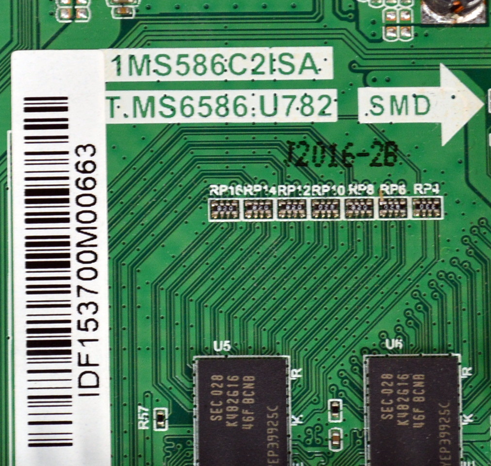 MAIN ORIGINAL PARA TV EVL 4K UHD VIDAA / NUMERO DE PARTE 02-MAMS6586-CB08 / 1MS586C2ISA / T.MS6586.U782 / K20072016 / IDF153700M00663 / PANEL LVU430CMDX E0021 / DISPLAY V430DJ1-Q01 REV.C1 / MODELO 43EVLS4 - Imagen 2