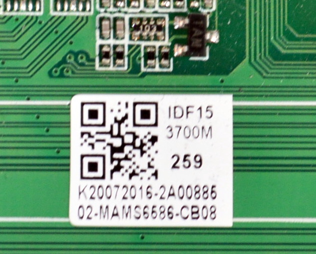 MAIN ORIGINAL PARA TV EVL 4K UHD VIDAA / NUMERO DE PARTE 02-MAMS6586-CB08 / 1MS586C2ISA / T.MS6586.U782 / K20072016 / IDF153700M00663 / PANEL LVU430CMDX E0021 / DISPLAY V430DJ1-Q01 REV.C1 / MODELO 43EVLS4 - Imagen 3