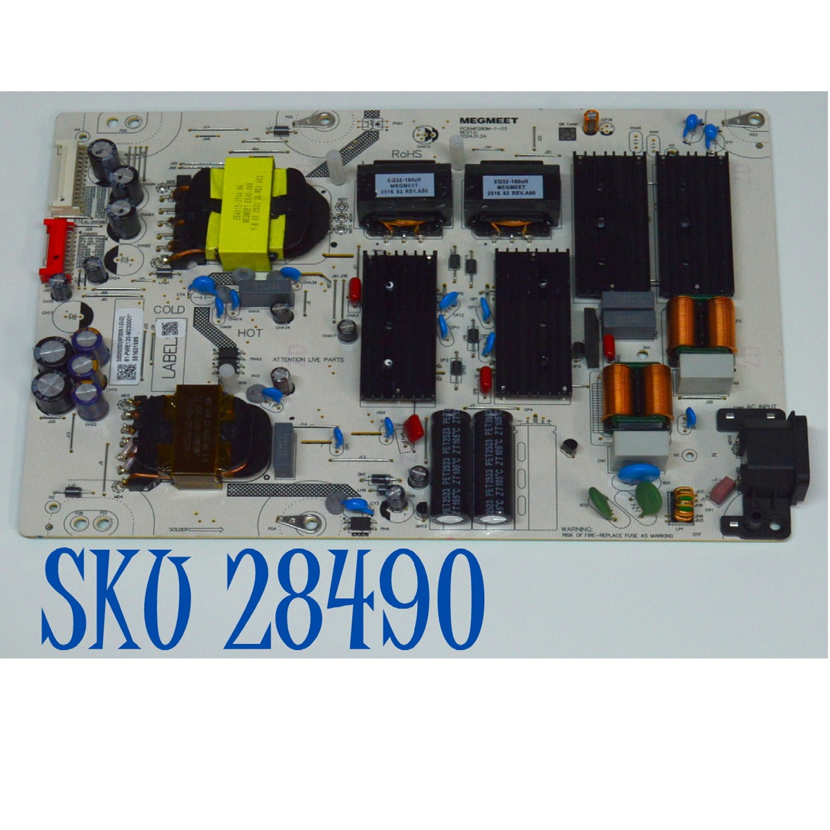 FUENTE DE PODER ORIGINAL PARA TV ROKU Plus Series / HISENSE / NUMERO DE PARTE 81-PWE120-M230001 / PCB:MP280M-1-03 / MP280M-1-03-02 / 581601989 / MODELO 55R6C7 / 55R6CX