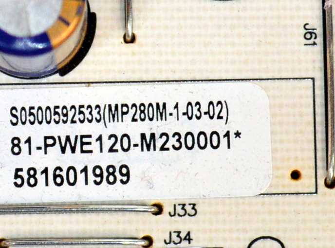 FUENTE DE PODER ORIGINAL PARA TV ROKU Plus Series / HISENSE / NUMERO DE PARTE 81-PWE120-M230001 / PCB:MP280M-1-03 / MP280M-1-03-02 / 581601989 / MODELO 55R6C7 / 55R6CX - Imagen 3
