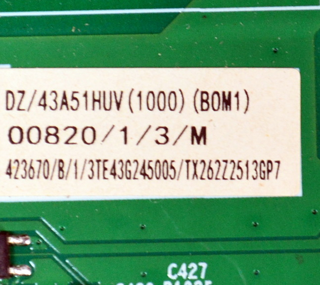 MAIN FUENTE COMBO ORIGINAL PARA TV HISENSE 4K UHD HDR VIDAA / NUMERO DE PARTE 423670 / RSAG7.820.13684/ROH / 43A51HUV(1000) / G245005 / PANEL HD425Y1U01-T0L2 / DISPLAY V430DJ1-Q01 REV.D2 / MODELO 43A6NV / 43A6NV 43A51HUV - Imagen 3