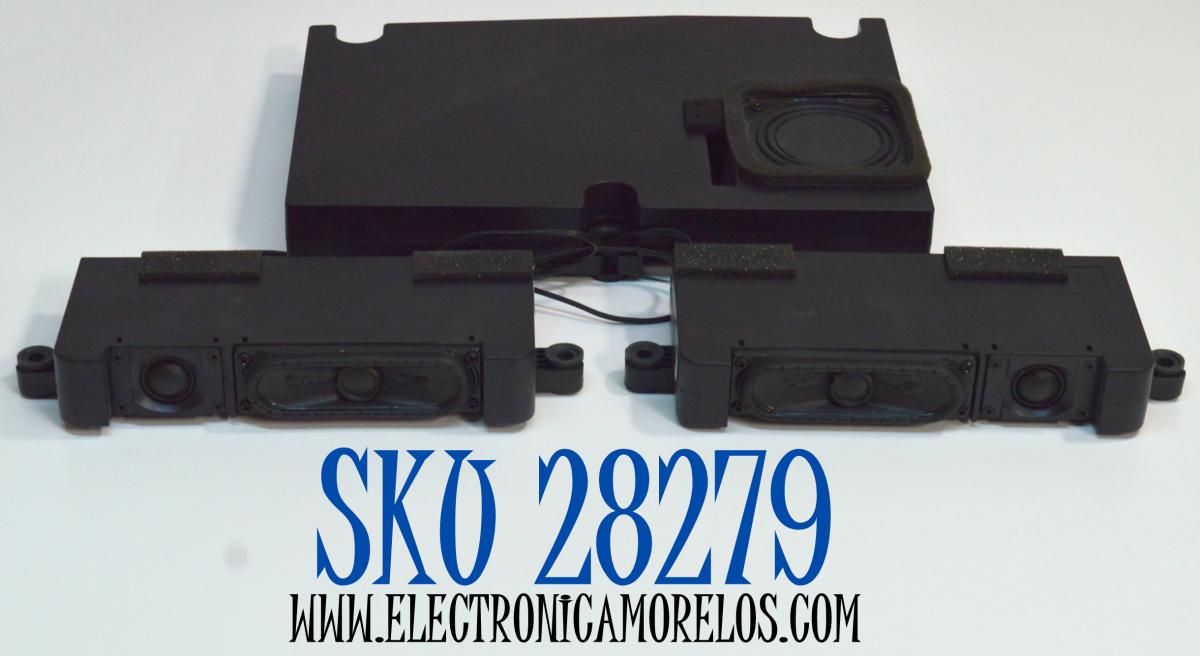 KIT DE BOCINAS ORIGINAL PARA TV PHILIPS 3 PIEZAS / NUMERO DE PARTE N010802 / N010802-000503-001 / N010802-000502-001 / N010802-000299-001 / MODELO 65OLED974/F7