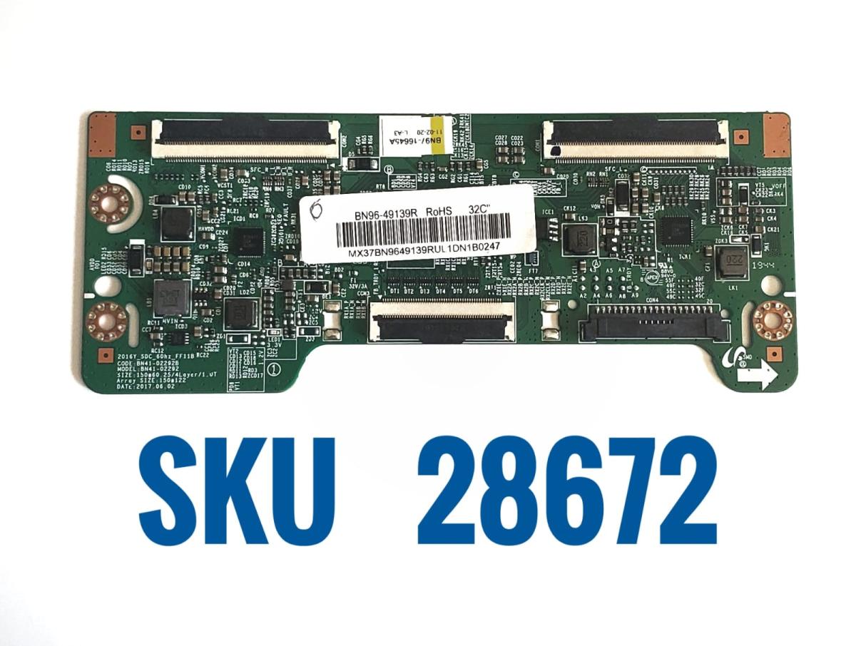 T-CON ORIGINAL PARA TV SAMSUNG 4K UHD HDR SMART TV NUMERO DE PARTE BN96-49139R  / BN97-16645A / BN41-02292B / MARCA DE PANEL RoHS 32C"/ MARCA SAMSUNG / MODELOS  LC32F391FWNXZA / C32F397FWN
