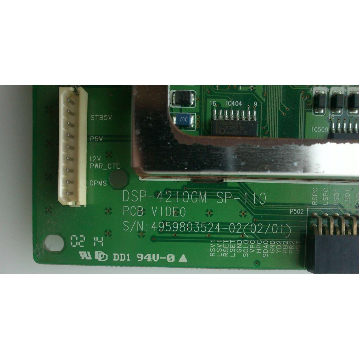 VIDEO DE PCB / DAEWOO 4959803524-00 MODELO DSP-4210GM - Imagen 2