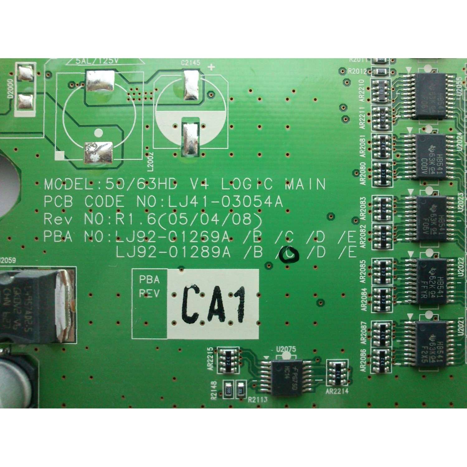 MAIN LOGICA 1289CA1 / LJ41-03054A /  SAMSUNG LJ92-01289C MODELO 563HW-XD05 - Imagen 2
