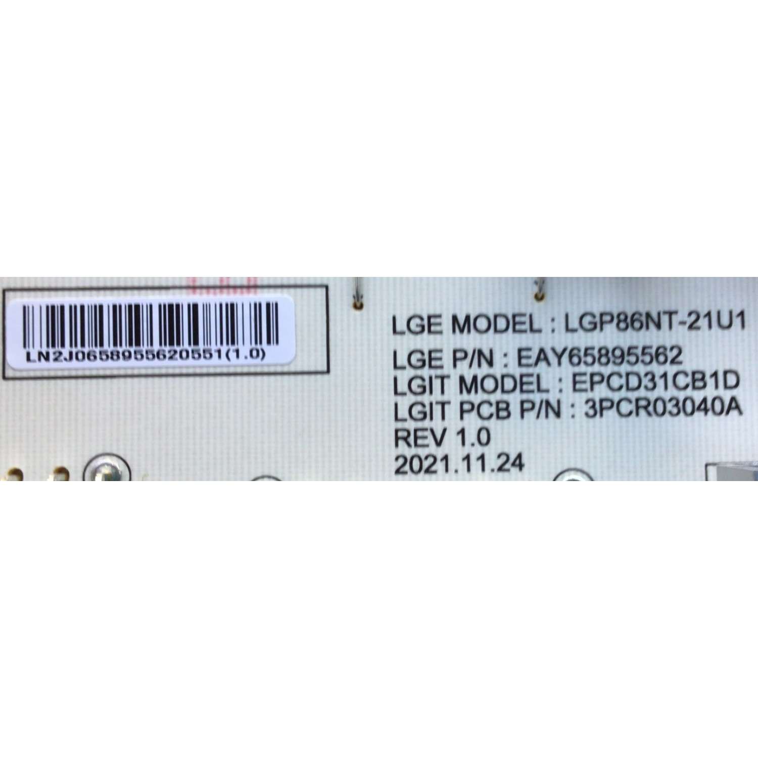 KIT DE TARJETAS PARA TV LG / MAIN EBT66984401 / EAX69763504 / FUENTE EAY65895562 / LGP6NT-21U1 / EPCD31CB1D / 3PCR03040A / 65895562 / T-CON 6871L-6102D / 6870C-0834B / 6102D / PANEL NC860TQF-AAKH3 / MODELO 86UQ8000AUB.BUSYLKR - Imagen 2