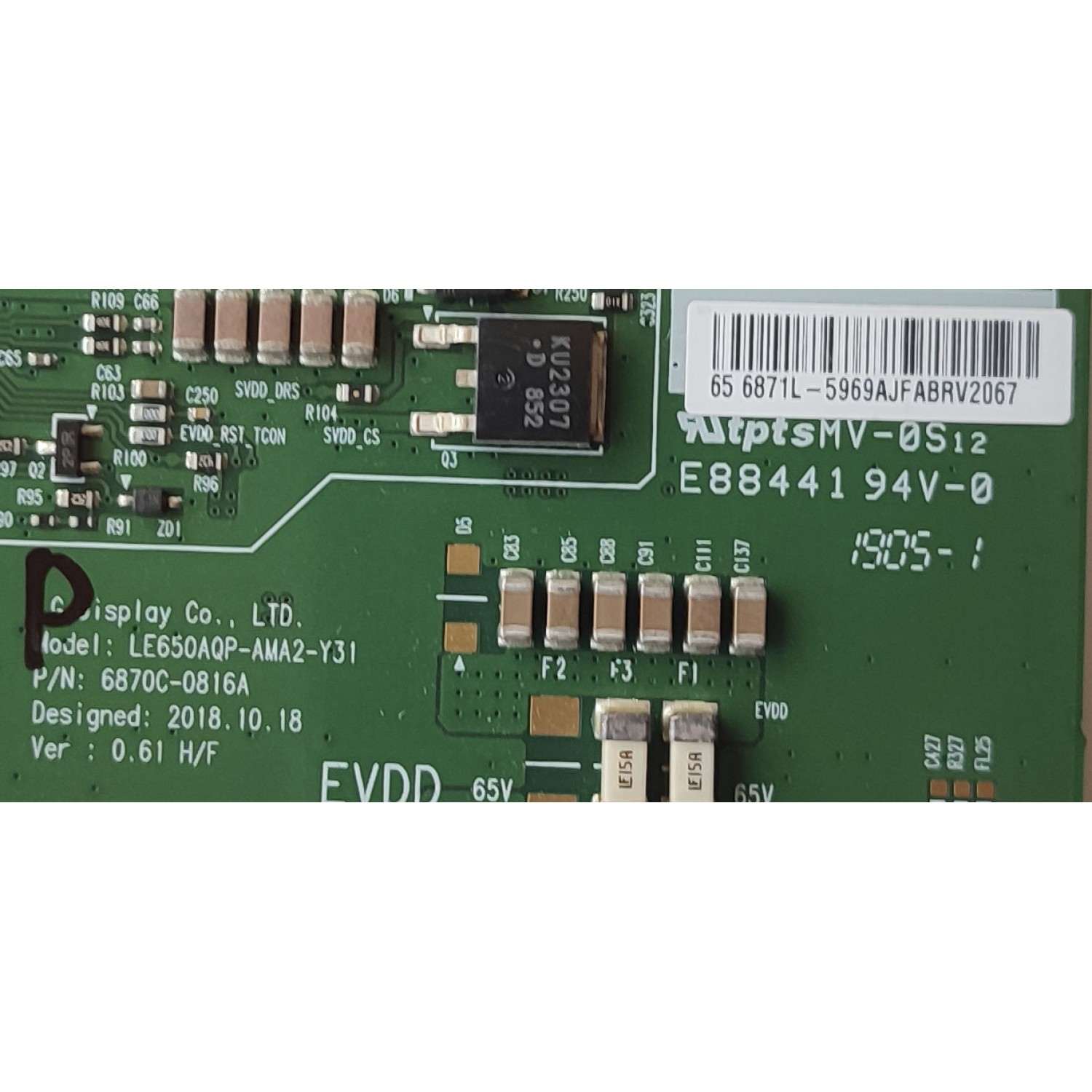 KIT DE TARJETAS PARA TV SONY / MAIN A2229178A / 1-983-249-52 / FUENTE 147474411 / 100160012 / T-CON 6871L-5969D / 6870C-0816A / PANEL LE650AQP(AM)(A2) / MODELO XBR-65A8G / XBR65A8G - Imagen 3