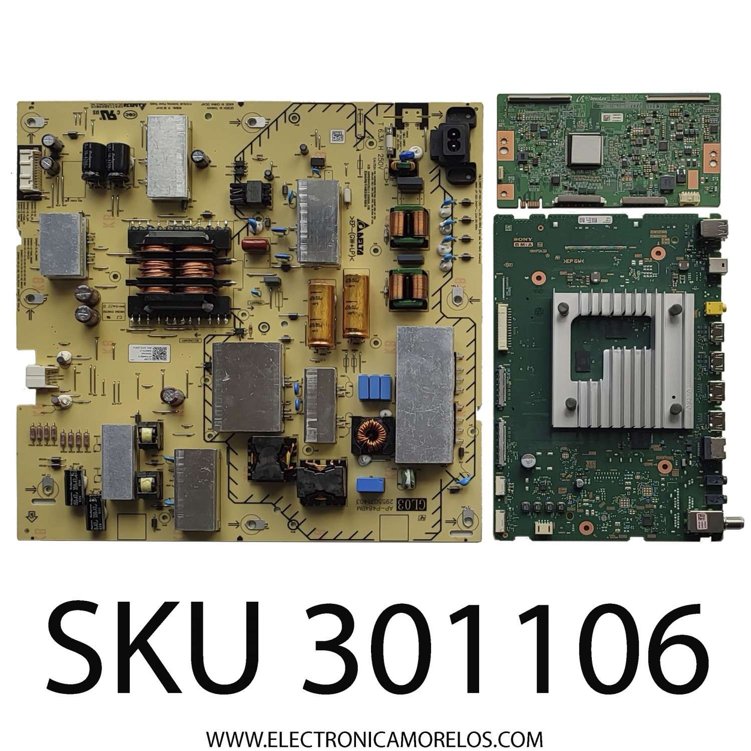 KIT DE TARJETAS PARA TV SONY BRAVIA 4K·UHD·HDR / MAIN A5042676A 932 / 100972432 / A-5042-676-A 932 / FUENTE 100442442 / AP-P484BM / 1-004-424-42 / 2955071403 / T-CON M004LQ00R / B002Q8200 / PANEL YDCM085CNN11 / DISPLAY V850DK2-Q01 / MODELO KD-85X85K 