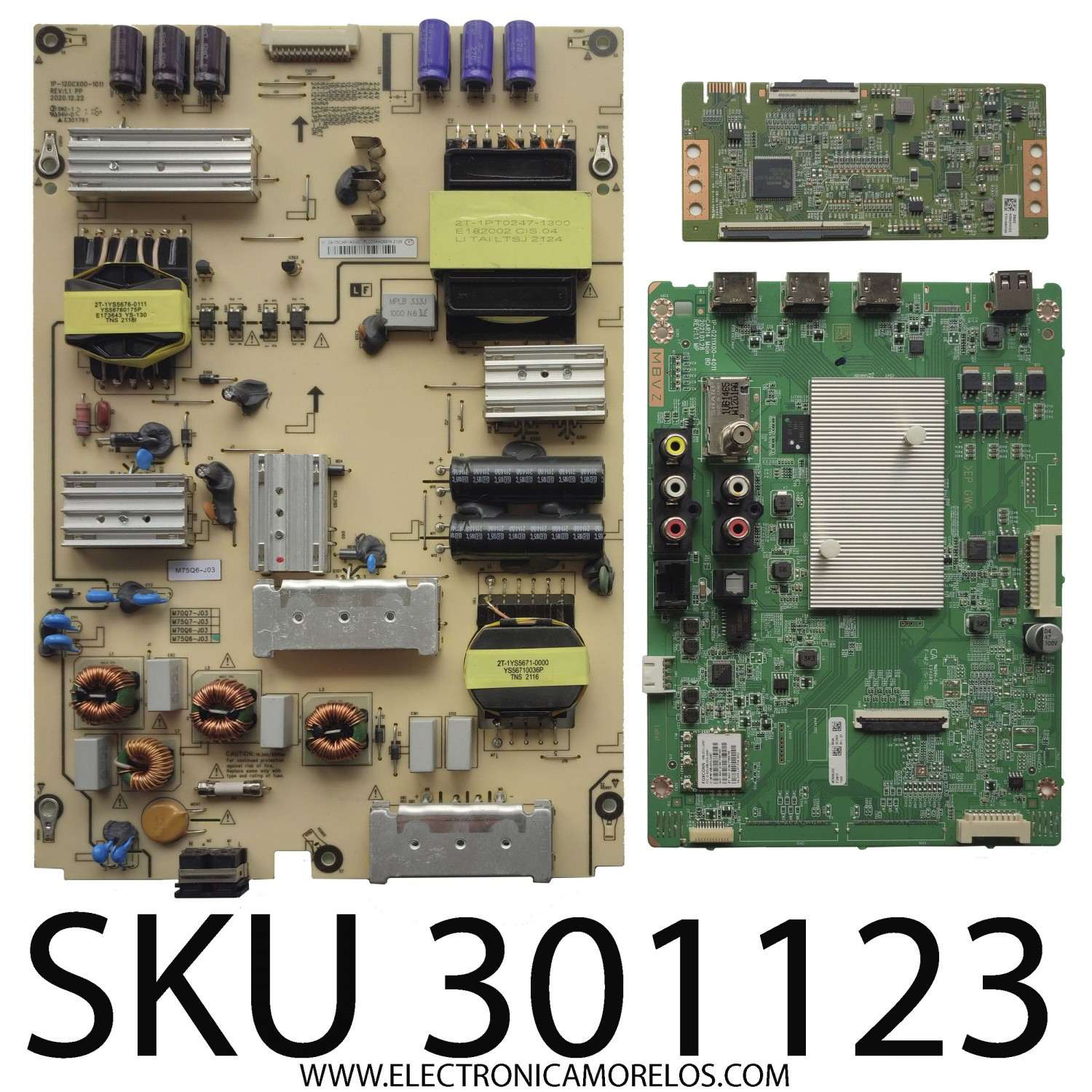 KIT DE TARJETAS PARA TV VIZIO / MAIN M75Q6J03 / 1P-0211X00-4011 / FUENTE 09-75CAR1A0-00 / 1P-120CX00-1011 / T-CON K0042HVZZ / E253117 / PANEL K750WDK21  / DISPLAY JR745R3HA2Y / MODELO M75Q6-J03