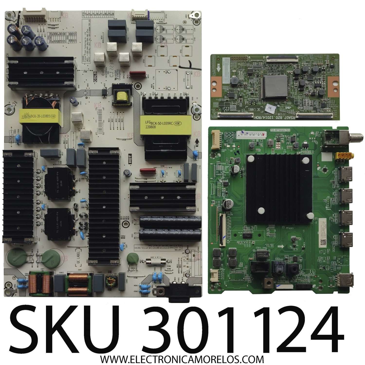 KIT DE TARJETAS PARA TV TOSHIBA / MAIN 317728 / TD.MT9020.703 / FUENTE 309070  / RSAG7.820.10689/ROH / T-CON 308271 / RSAG7.820.12014/ROH / 313063 / PANEL HD750Y1U72-TBL2K2\S2\GM\CDK3A\ROH / DISPLAY HV750QUB-F91 / MODELO 75C350KU